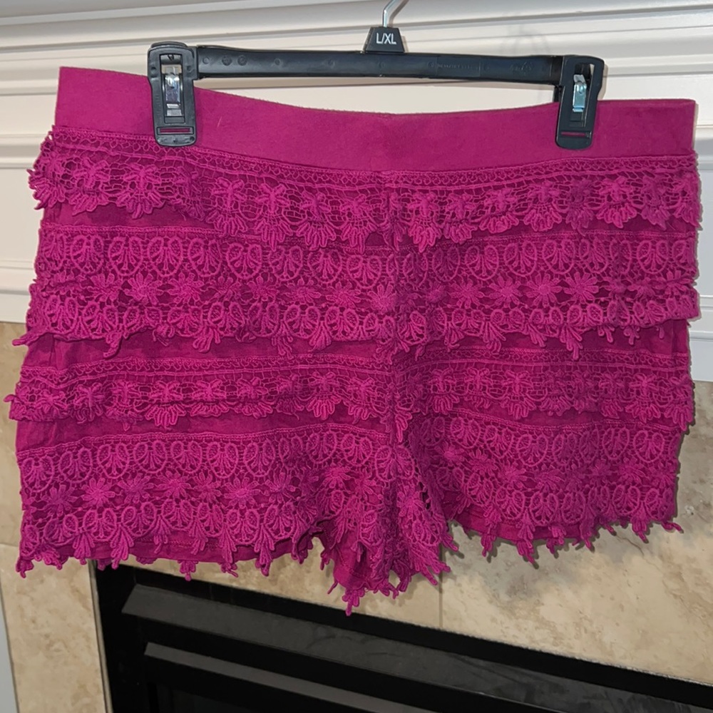 Flirty pink lace lined Express shorts
